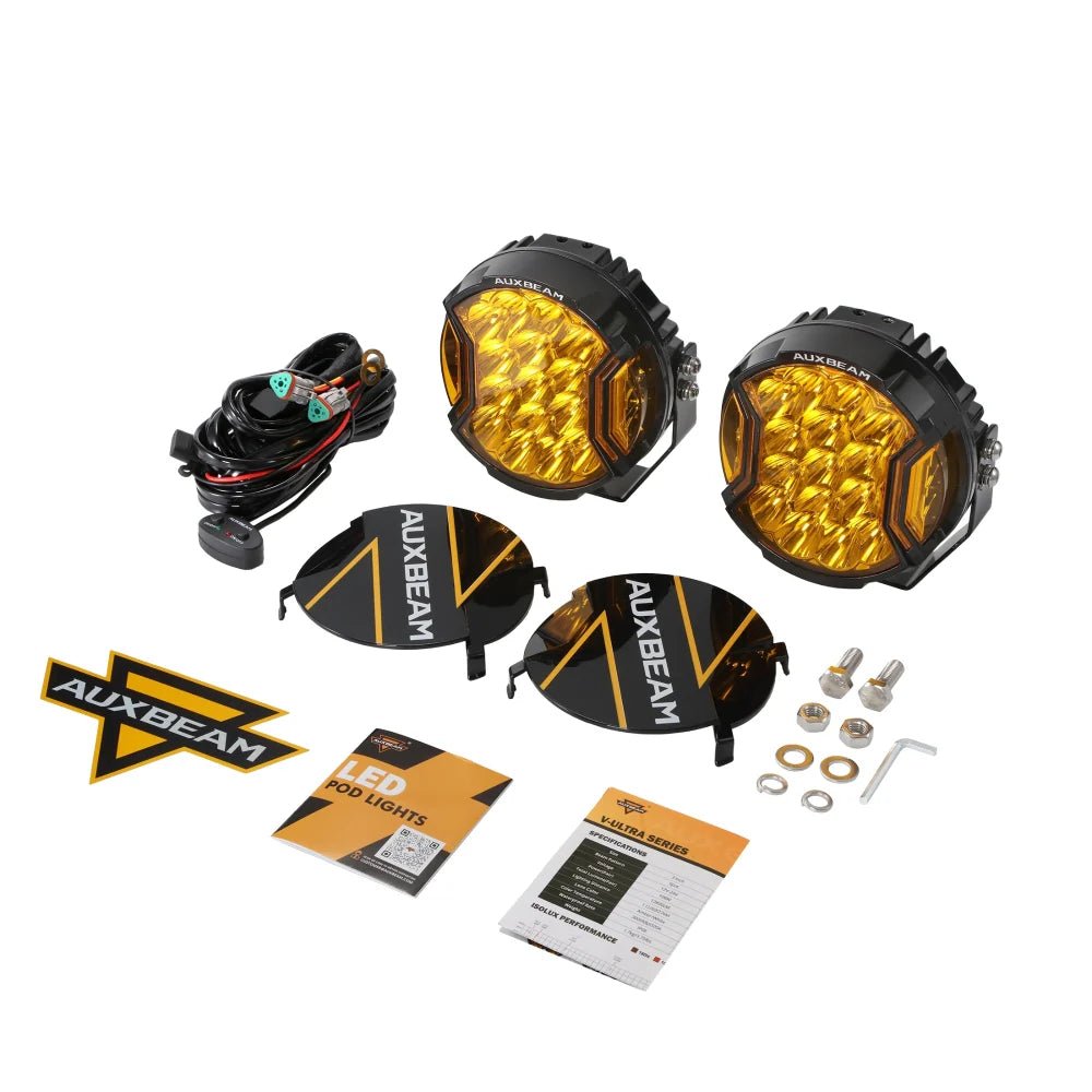 V-ULTRA SERIES | 7 INCH 226W LED SIDE SHOOTER AMBER POD LIGHTS WITH AMBER DRL - SLBSTORE