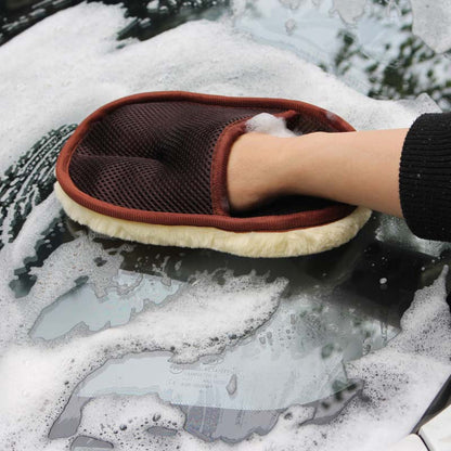Car type soft hair car wash cleaning gloves car motorcycle car wash car care cleaning tools - SLBSTORE