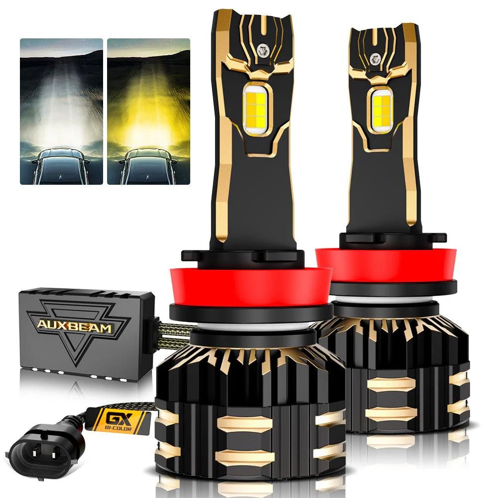AUXBEAM HIGH POWER & BRIGHTNESS GX BI-COLOR SERIES 25000LM 110W LED HEADLIGHTS DUAL COLOR SWITCHBACK - SLBSTORE