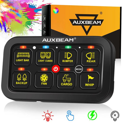 RGB SERIES 8 GANG (RB80) SWITCH PANEL, TOGGLE/ MOMENTARY/ PULSED MODE SUPPORTED (TWO - SIDED OUTLET) - SLBSTORE