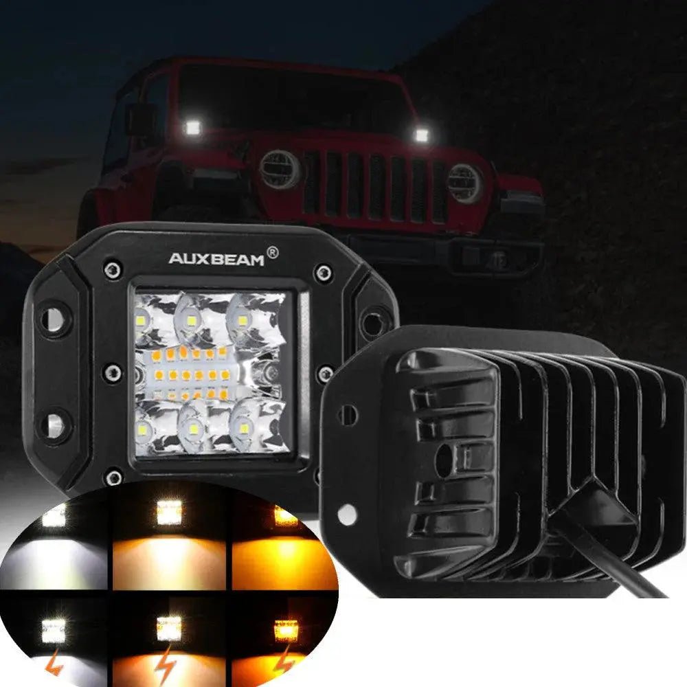 Auxbeam 6 MODES SERIES WHITE&AMBER LED LIGHT BARS 3 INCH/4INCH/7INCH/12INCH/20INCH/22 INCH/30 INCH/42 INCH/50 INCH - SLBSTORE