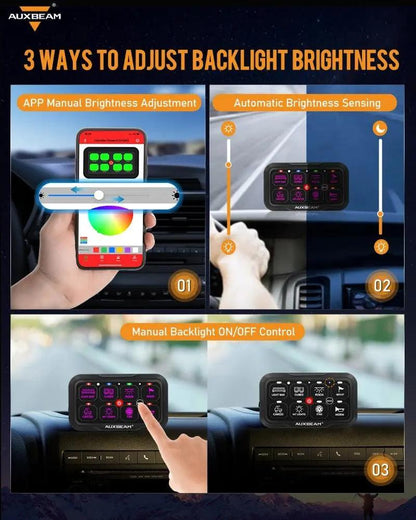 AR - 800 RGB Switch Panel with APP, Toggle/ Momentary/ Pulsed Mode Supported(One - Sided Outlet) - SLBSTORE