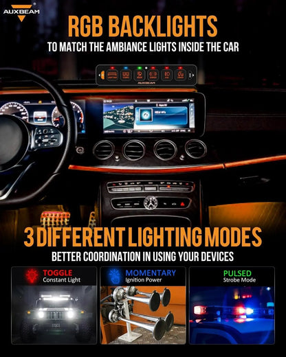 AS - R40/60/80 RGB SLIM SWITCH PANEL TOGGLE/ MOMENTARY/ PULSED MODE SUPPORTED(ONE - SIDED OUTLET) - SLBSTORE