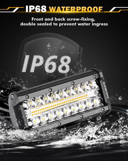 Auxbeam 6 MODES SERIES WHITE&AMBER LED LIGHT BARS 3 INCH/4INCH/7INCH/12INCH/20INCH/22 INCH/30 INCH/42 INCH/50 INCH - SLBSTORE