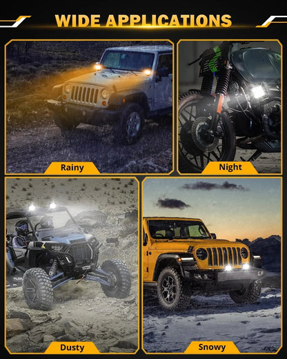 Auxbeam 6 MODES SERIES WHITE&AMBER LED LIGHT BARS 3 INCH/4INCH/7INCH/12INCH/20INCH/22 INCH/30 INCH/42 INCH/50 INCH - SLBSTORE