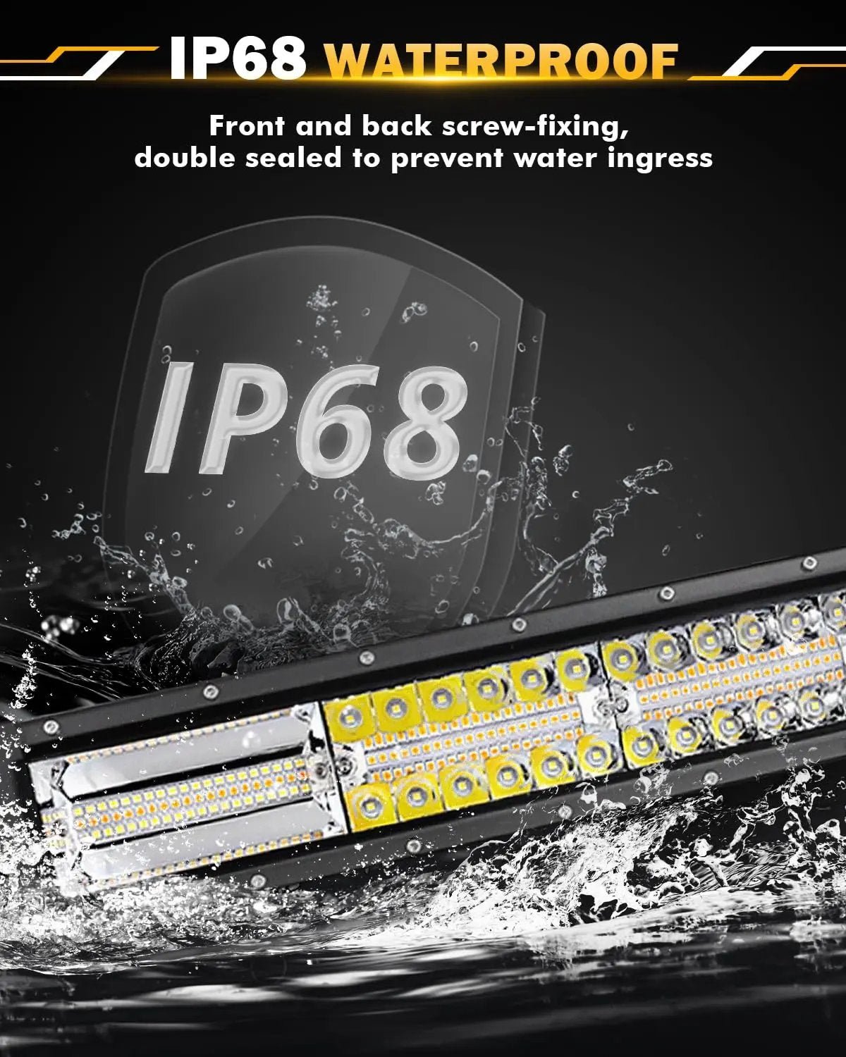 Auxbeam 6 MODES SERIES WHITE&AMBER LED LIGHT BARS 3 INCH/4INCH/7INCH/12INCH/20INCH/22 INCH/30 INCH/42 INCH/50 INCH - SLBSTORE