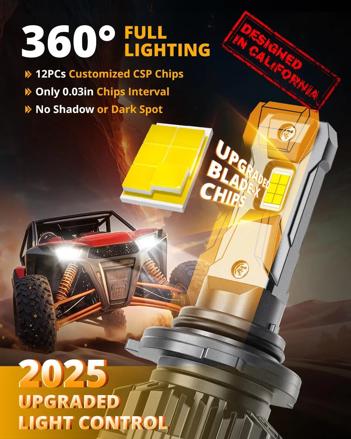 HIGH BRIGHTNESS F22 SERIES 24000LM 110W LED HEADLIGHT BULBS 6500K COOL WHITE - SLBSTORE