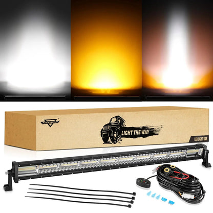 Auxbeam 6 MODES SERIES WHITE&AMBER LED LIGHT BARS 3 INCH/4INCH/7INCH/12INCH/20INCH/22 INCH/30 INCH/42 INCH/50 INCH - SLBSTORE