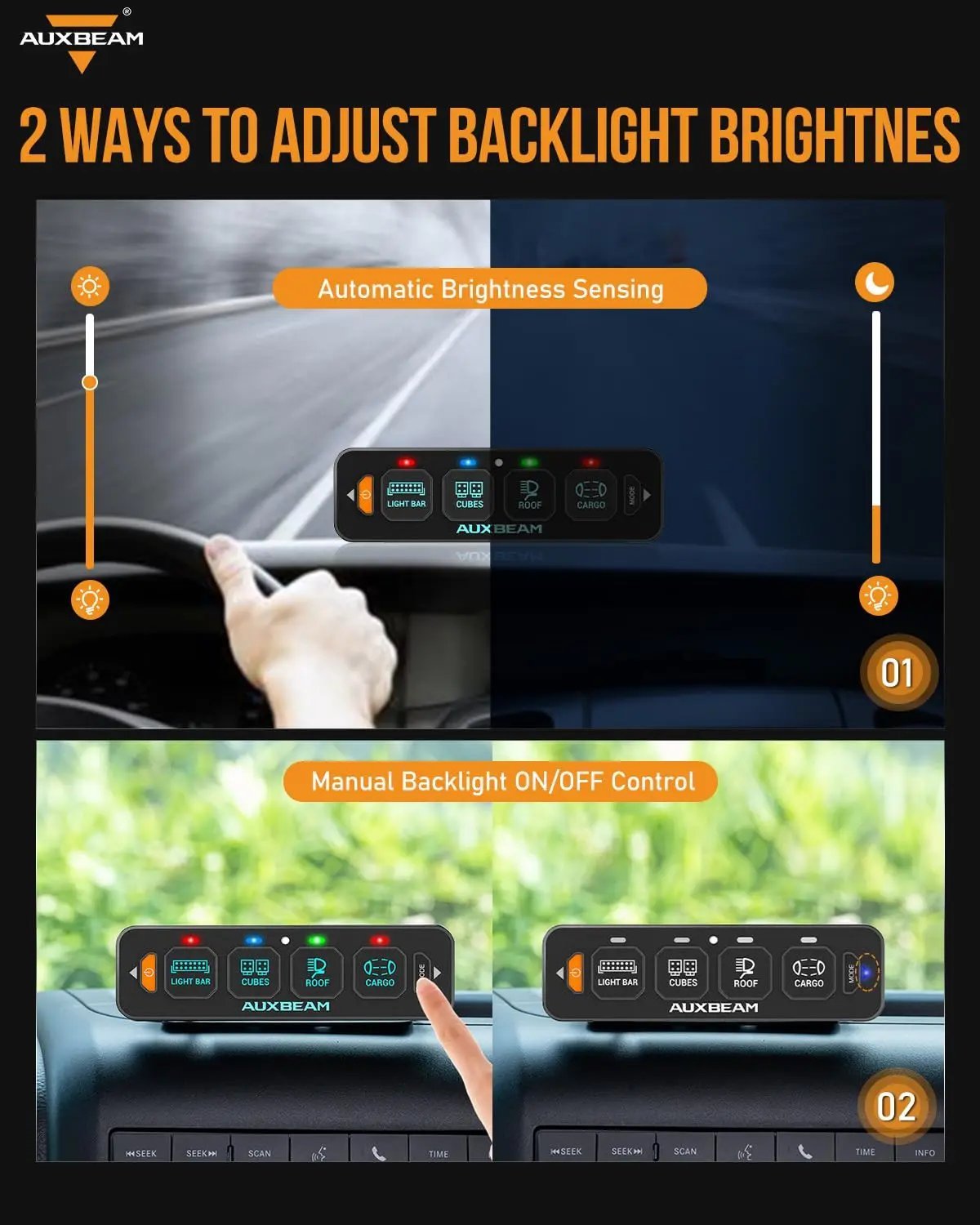 AS - R40/60/80 RGB SLIM SWITCH PANEL TOGGLE/ MOMENTARY/ PULSED MODE SUPPORTED(ONE - SIDED OUTLET) - SLBSTORE