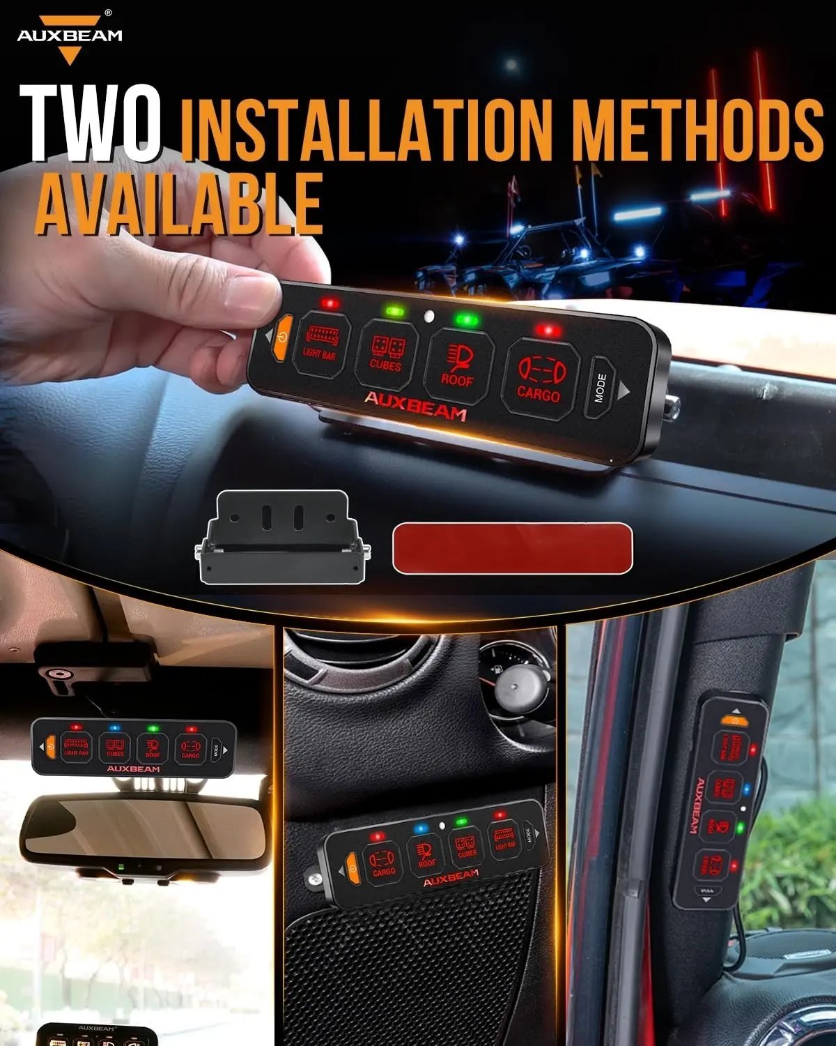 AS - R40/60/80 RGB SLIM SWITCH PANEL TOGGLE/ MOMENTARY/ PULSED MODE SUPPORTED(ONE - SIDED OUTLET) - SLBSTORE