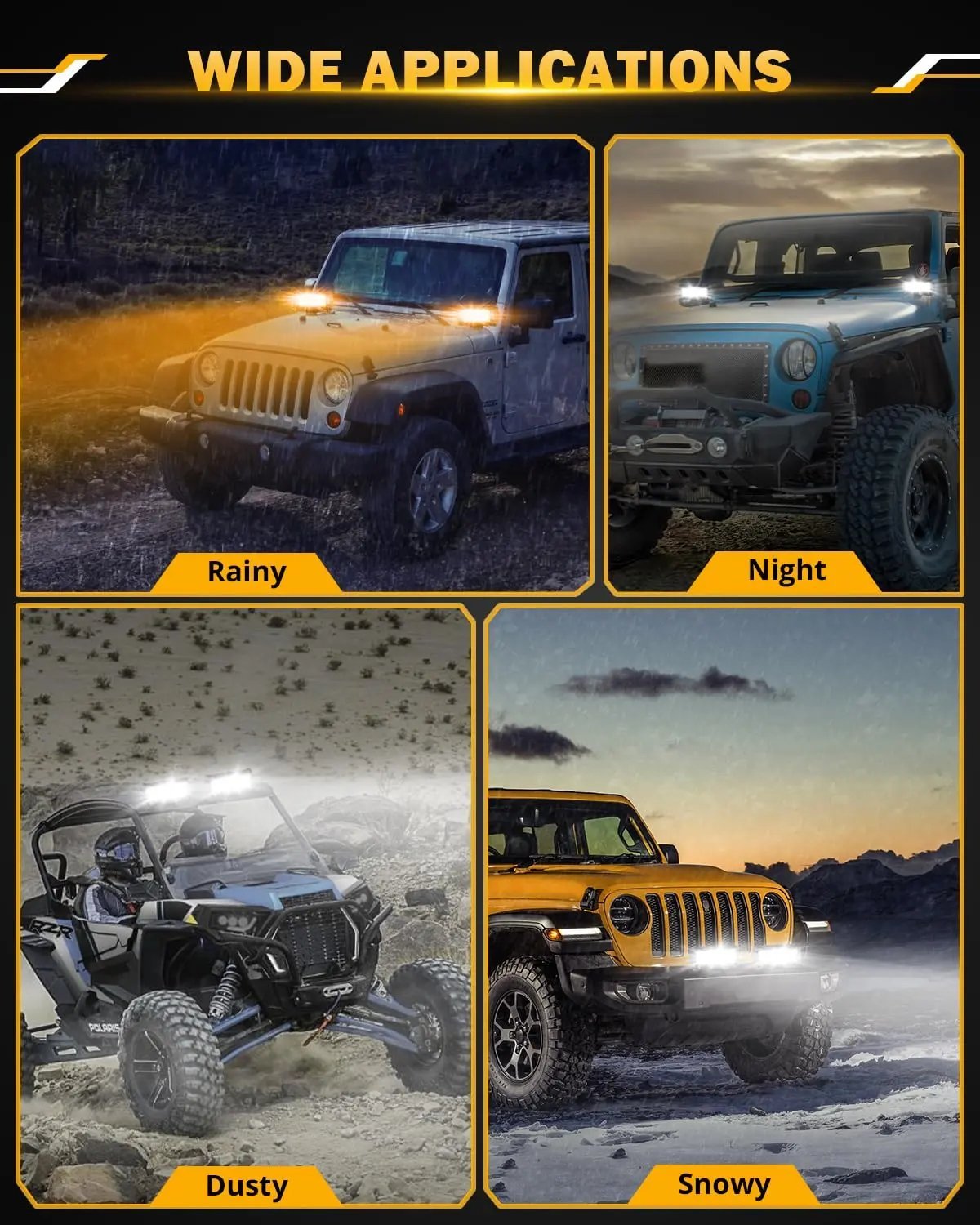 Auxbeam 6 MODES SERIES WHITE&AMBER LED LIGHT BARS 3 INCH/4INCH/7INCH/12INCH/20INCH/22 INCH/30 INCH/42 INCH/50 INCH - SLBSTORE