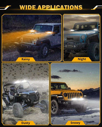 Auxbeam 6 MODES SERIES WHITE&AMBER LED LIGHT BARS 3 INCH/4INCH/7INCH/12INCH/20INCH/22 INCH/30 INCH/42 INCH/50 INCH - SLBSTORE