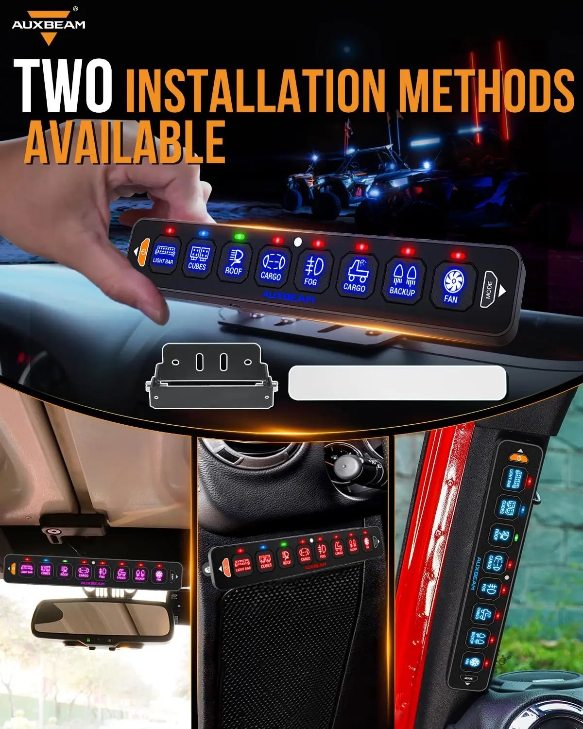 AS - R40/60/80 RGB SLIM SWITCH PANEL TOGGLE/ MOMENTARY/ PULSED MODE SUPPORTED(ONE - SIDED OUTLET) - SLBSTORE