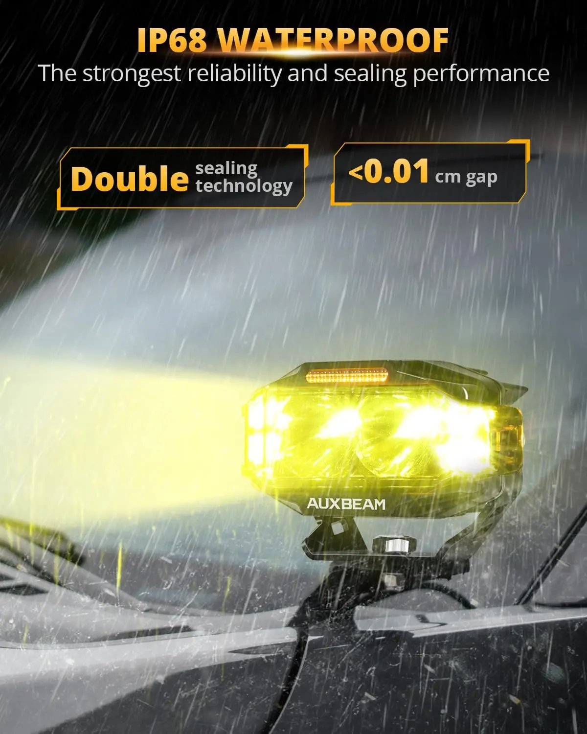 Auxbeam V - MAX Series Led Pods Lights with Amber Covers - SLBSTORE