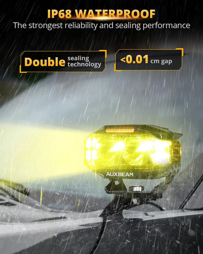 Auxbeam V - MAX Series Led Pods Lights with Amber Covers - SLBSTORE