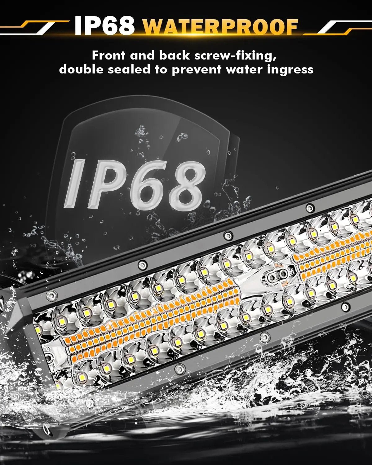 Auxbeam 6 MODES SERIES WHITE&AMBER LED LIGHT BARS 3 INCH/4INCH/7INCH/12INCH/20INCH/22 INCH/30 INCH/42 INCH/50 INCH - SLBSTORE