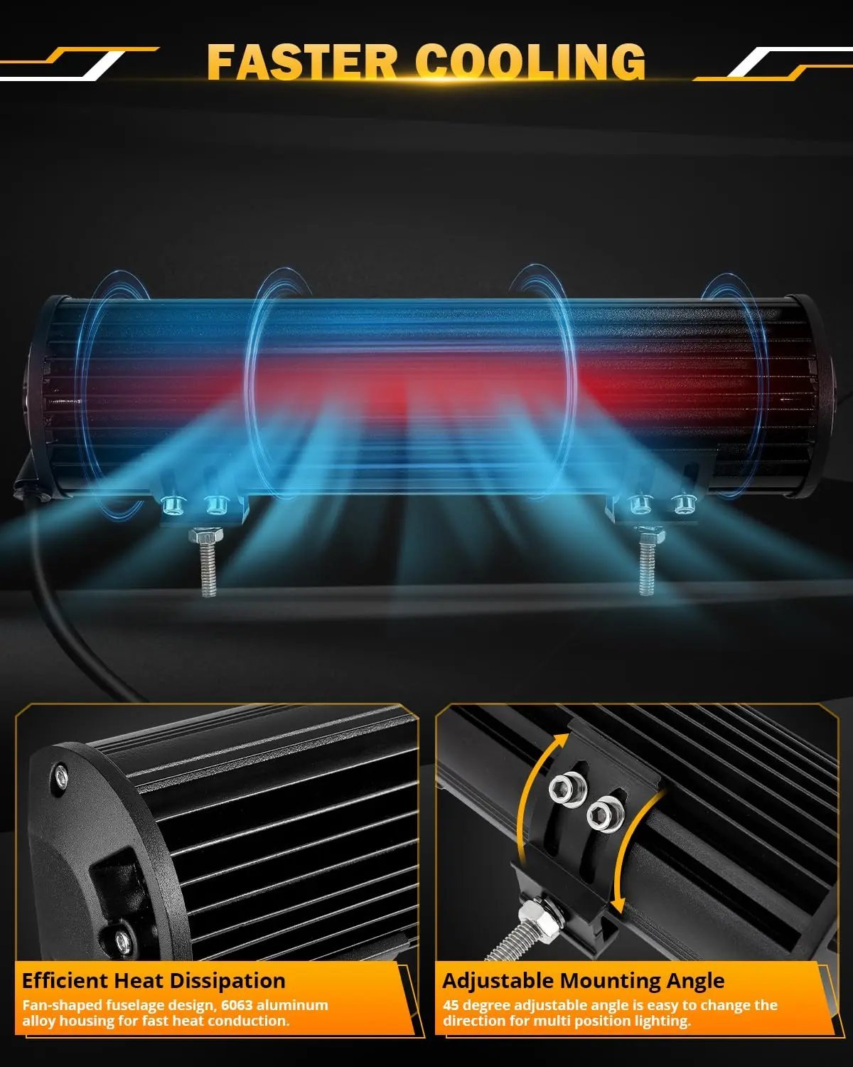 Auxbeam 6 MODES SERIES WHITE&AMBER LED LIGHT BARS 3 INCH/4INCH/7INCH/12INCH/20INCH/22 INCH/30 INCH/42 INCH/50 INCH - SLBSTORE