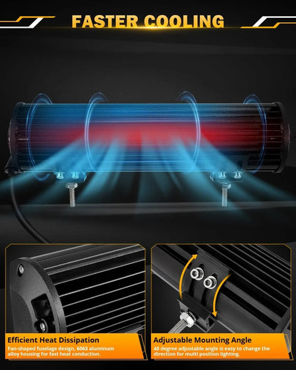 Auxbeam 6 MODES SERIES WHITE&AMBER LED LIGHT BARS 3 INCH/4INCH/7INCH/12INCH/20INCH/22 INCH/30 INCH/42 INCH/50 INCH - SLBSTORE