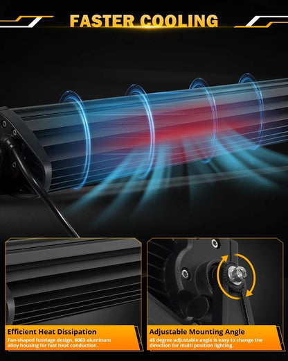 Auxbeam 6 MODES SERIES WHITE&AMBER LED LIGHT BARS 3 INCH/4INCH/7INCH/12INCH/20INCH/22 INCH/30 INCH/42 INCH/50 INCH - SLBSTORE