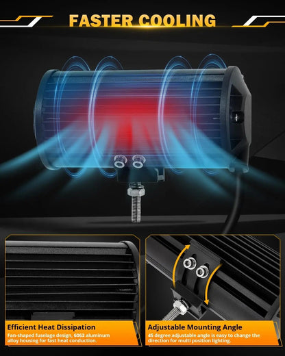 Auxbeam 6 MODES SERIES WHITE&AMBER LED LIGHT BARS 3 INCH/4INCH/7INCH/12INCH/20INCH/22 INCH/30 INCH/42 INCH/50 INCH - SLBSTORE