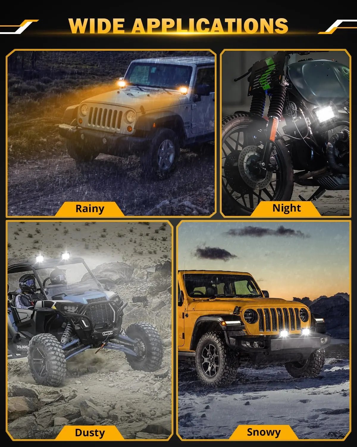 Auxbeam 6 MODES SERIES WHITE&AMBER LED LIGHT BARS 3 INCH/4INCH/7INCH/12INCH/20INCH/22 INCH/30 INCH/42 INCH/50 INCH - SLBSTORE