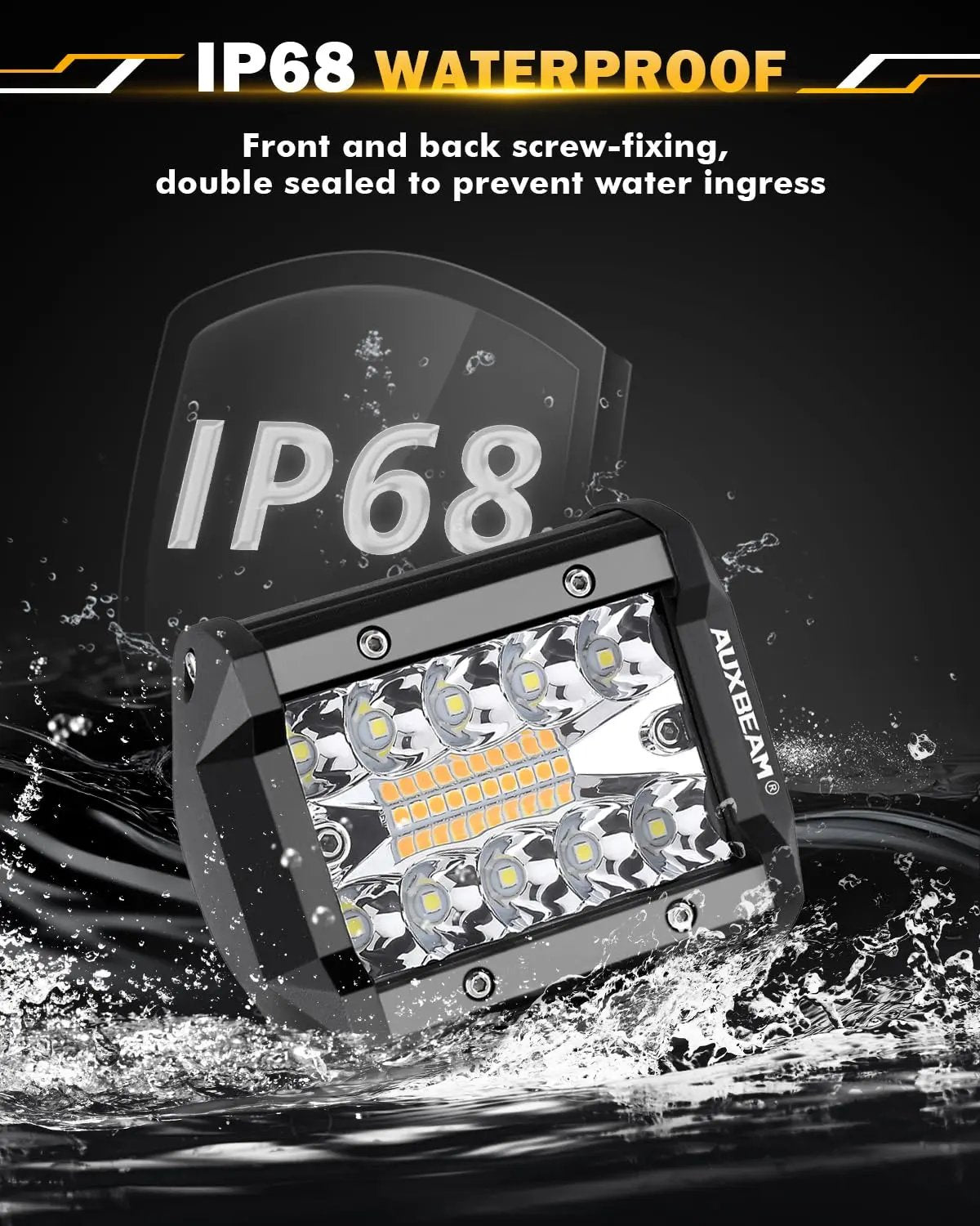 Auxbeam 6 MODES SERIES WHITE&AMBER LED LIGHT BARS 3 INCH/4INCH/7INCH/12INCH/20INCH/22 INCH/30 INCH/42 INCH/50 INCH - SLBSTORE