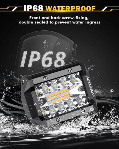 Auxbeam 6 MODES SERIES WHITE&AMBER LED LIGHT BARS 3 INCH/4INCH/7INCH/12INCH/20INCH/22 INCH/30 INCH/42 INCH/50 INCH - SLBSTORE