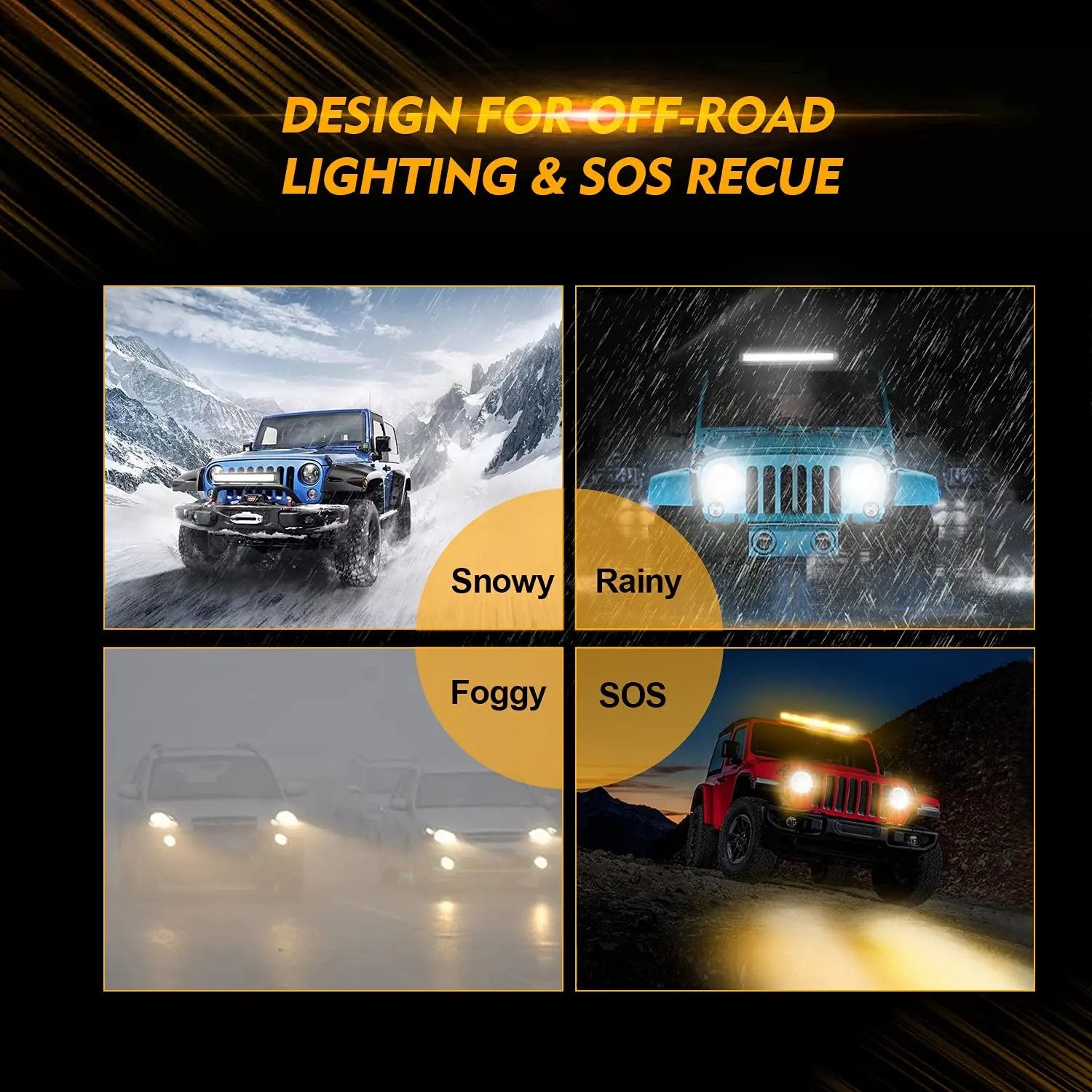 Auxbeam 6 MODES SERIES WHITE&AMBER LED LIGHT BARS 3 INCH/4INCH/7INCH/12INCH/20INCH/22 INCH/30 INCH/42 INCH/50 INCH - SLBSTORE