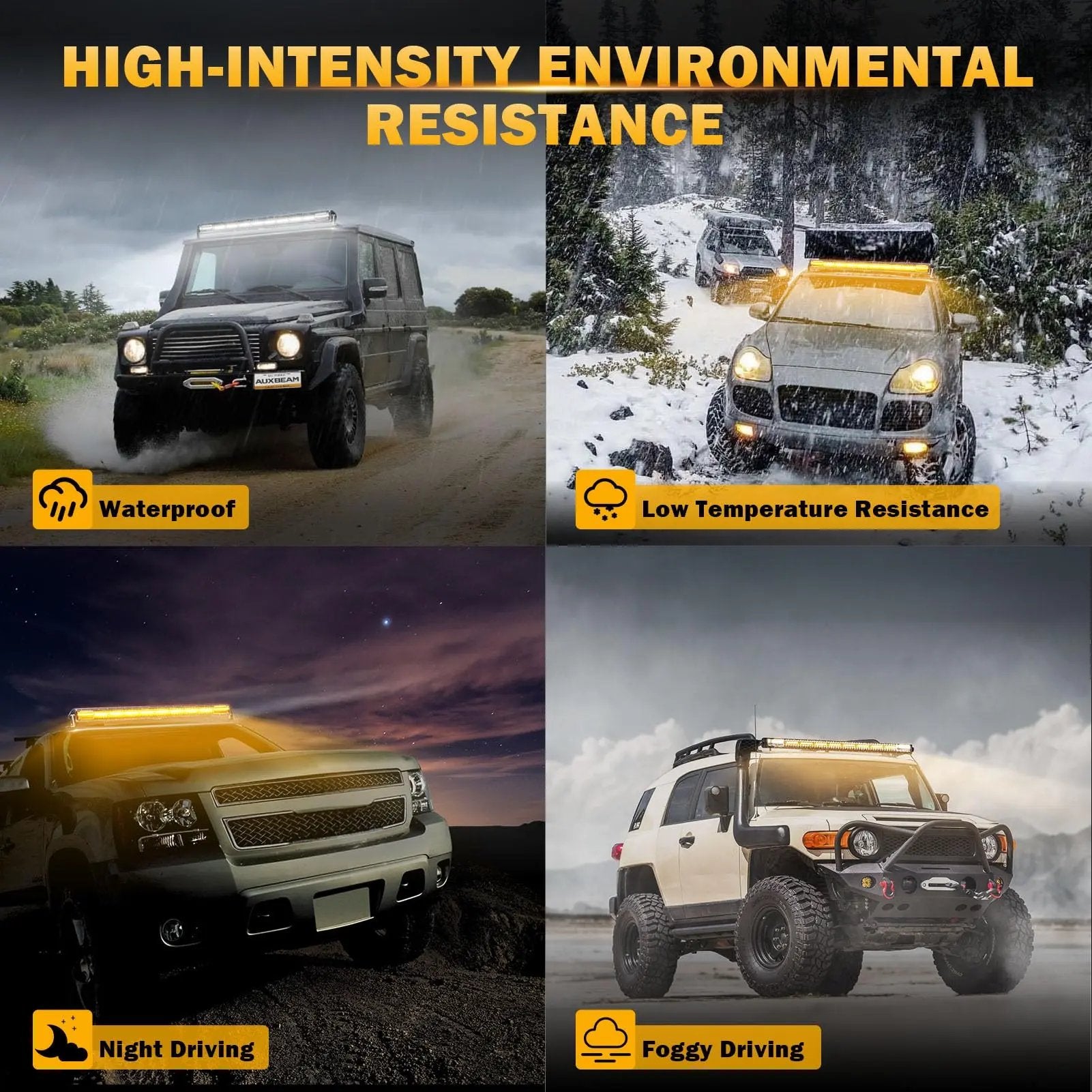 Auxbeam 6 MODES SERIES WHITE&AMBER LED LIGHT BARS 3 INCH/4INCH/7INCH/12INCH/20INCH/22 INCH/30 INCH/42 INCH/50 INCH - SLBSTORE
