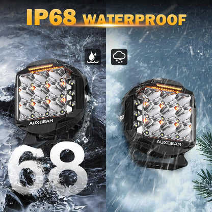 Auxbeam V - MAX Series Led Pods Lights with Amber Covers - SLBSTORE