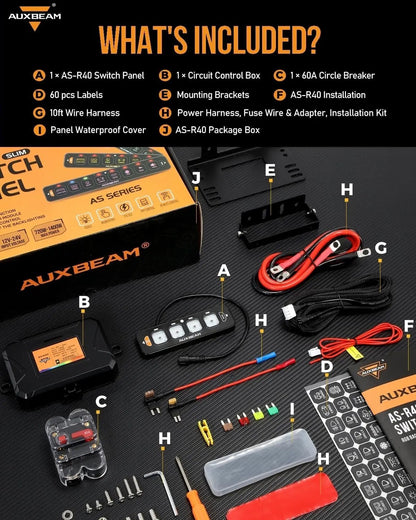 AS - R40/60/80 RGB SLIM SWITCH PANEL TOGGLE/ MOMENTARY/ PULSED MODE SUPPORTED(ONE - SIDED OUTLET) - SLBSTORE