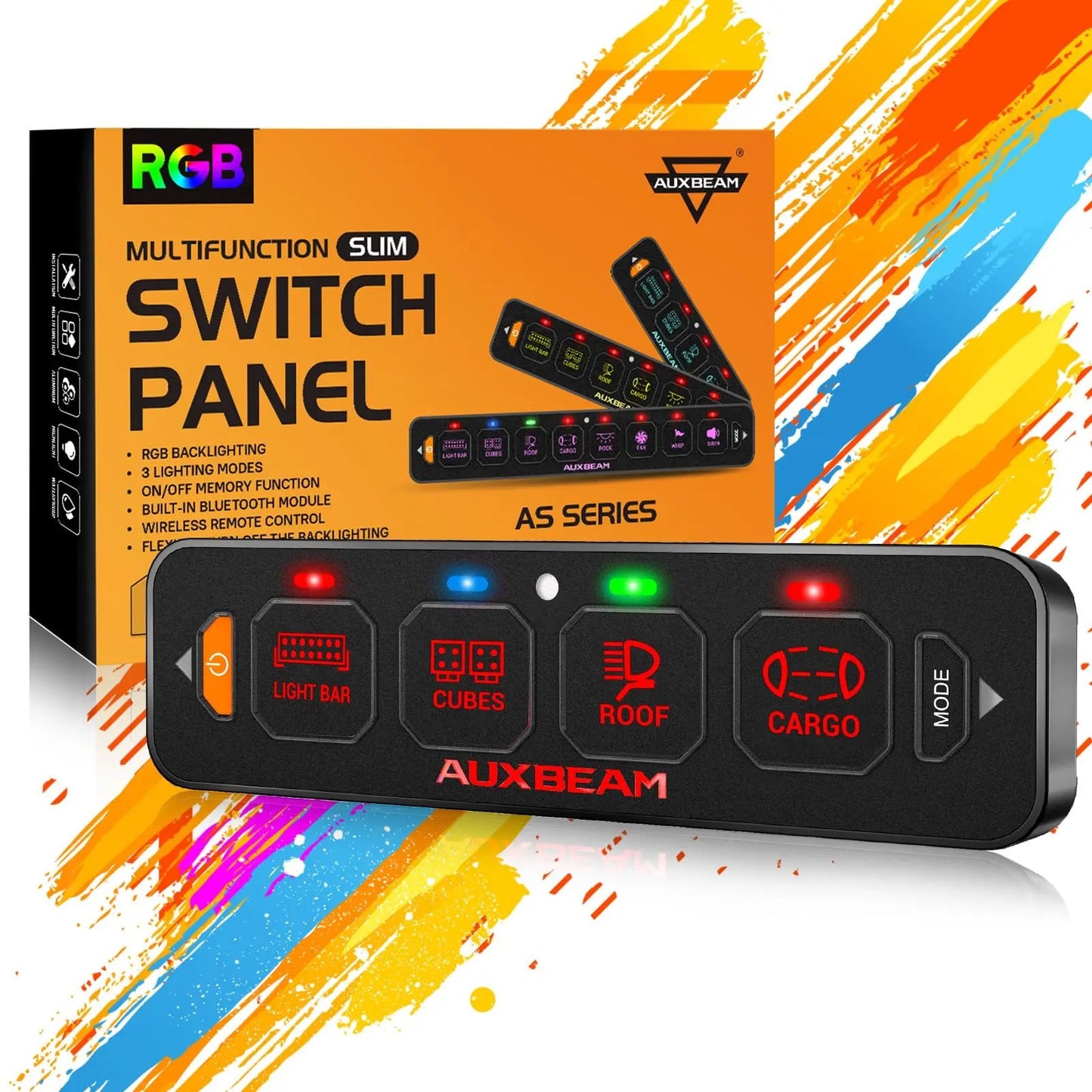 AS - R40/60/80 RGB SLIM SWITCH PANEL TOGGLE/ MOMENTARY/ PULSED MODE SUPPORTED(ONE - SIDED OUTLET) - SLBSTORE