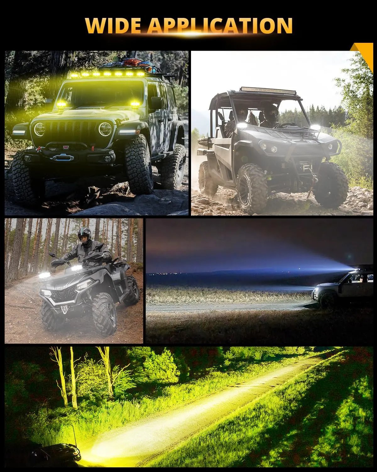 Auxbeam V - MAX Series Led Pods Lights with Amber Covers - SLBSTORE