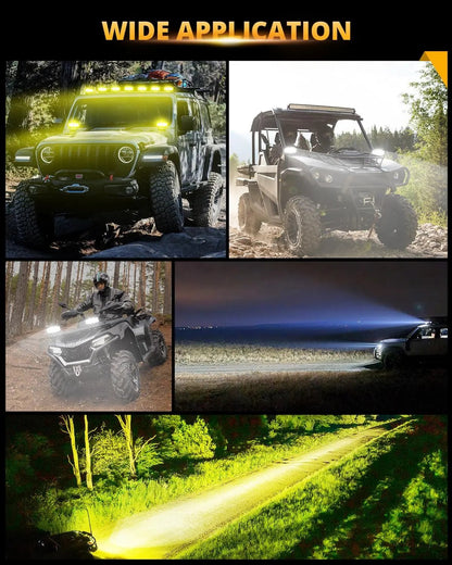 Auxbeam V - MAX Series Led Pods Lights with Amber Covers - SLBSTORE