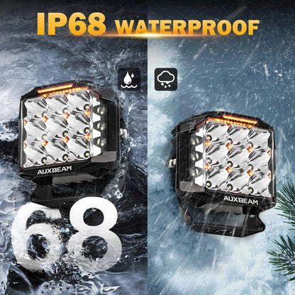 Auxbeam V - MAX Series Led Pods Lights with Amber Covers - SLBSTORE