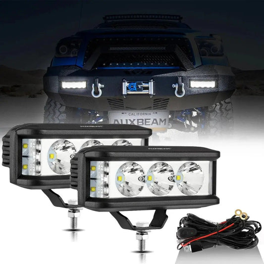 R5 Series 5 Inch 68W White Square Side Shooter Spot Beam LED Pod Lights LED Light Bar - SLBSTORE