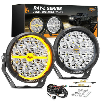 AUXBEAM RAY - L SERIES | 7 INCH 240W 25800LM DUAL DRL OFFROAD LED DRIVING LIGHTS - SLBSTORE