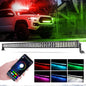 Auxbeam New 52 Inch V - PRO Series Curved RGBW Color Changing Off Road Led Bar - SLBSTORE