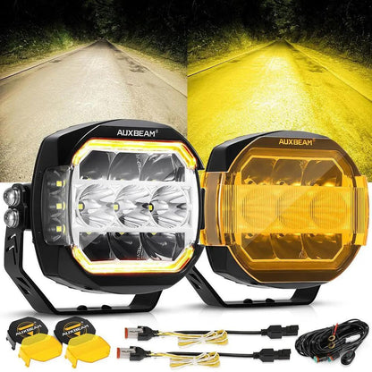 Auxbeam X - PRO SERIES 3" 40W LED Pods Cube 4800LM White And Yellow Fog Lights - SLBSTORE