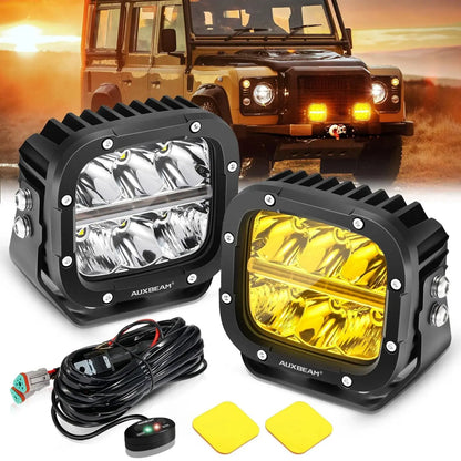 Auxbeam 5" XP - Ultra Series LED Offroad Light With Amber DRL 132W 15600LM (2 Pcs) - SLBSTORE