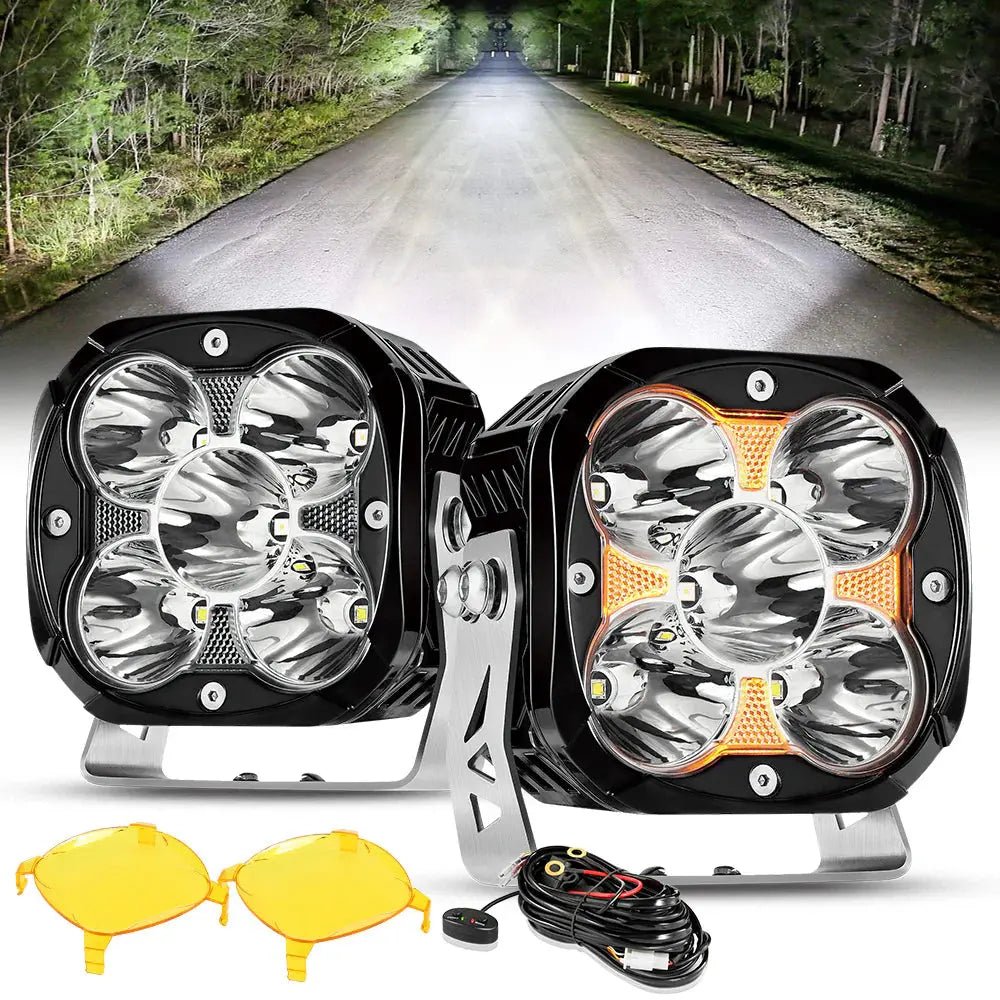 Auxbeam X - PRO SERIES 3" 40W LED Pods Cube 4800LM White And Yellow Fog Lights - SLBSTORE