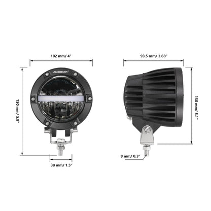 C4 SERIES | 4 INCH 110W 11000LM LED PODS OFFROAD LED DRIVING LIGHTS WITH AMBER DRL - SLBSTORE