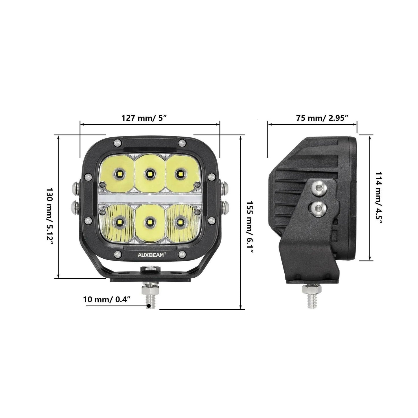 Auxbeam 5" XP - Ultra Series LED Offroad Light With Amber DRL 132W 15600LM (2 Pcs) - SLBSTORE