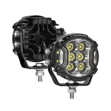 V - ULTRA SERIES | 3 INCH 108W LED SIDE SHOOTER WHITE POD LIGHTS WITH AMBER DRL - SLBSTORE
