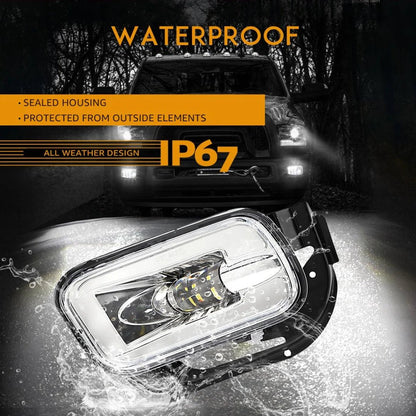 AUXBEAM LED FOG LIGHTS 36W DODGE RAM 1500 2009 - 2012 & RAM 2500/3500 2010 - 2018 (CHROME) - SLBSTORE