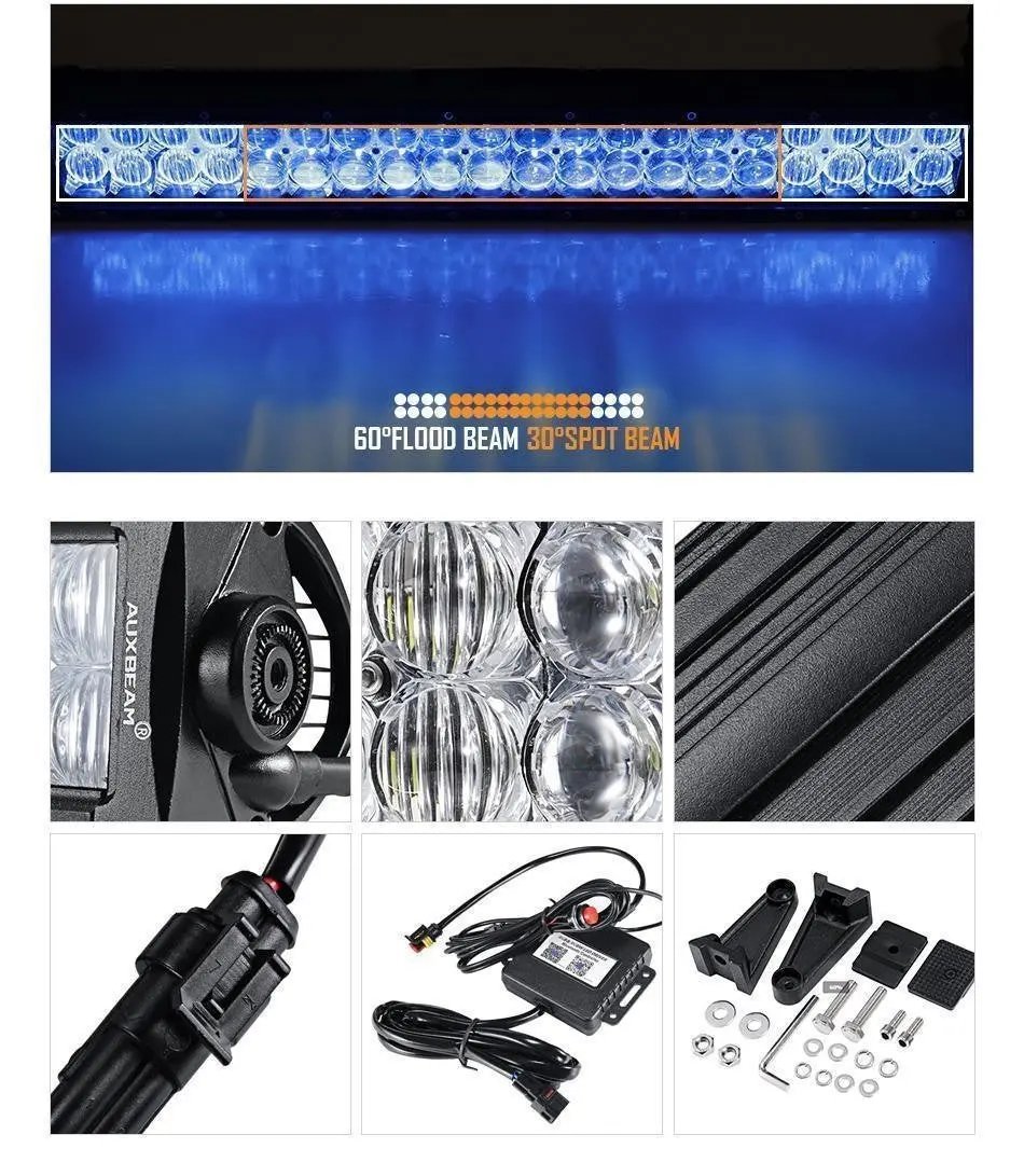 Auxbeam 32 Inch V - Series Curved RGBW Color Changing Off Road Led Light Bar - SLBSTORE