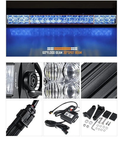 Auxbeam 32 Inch V - Series Curved RGBW Color Changing Off Road Led Light Bar - SLBSTORE