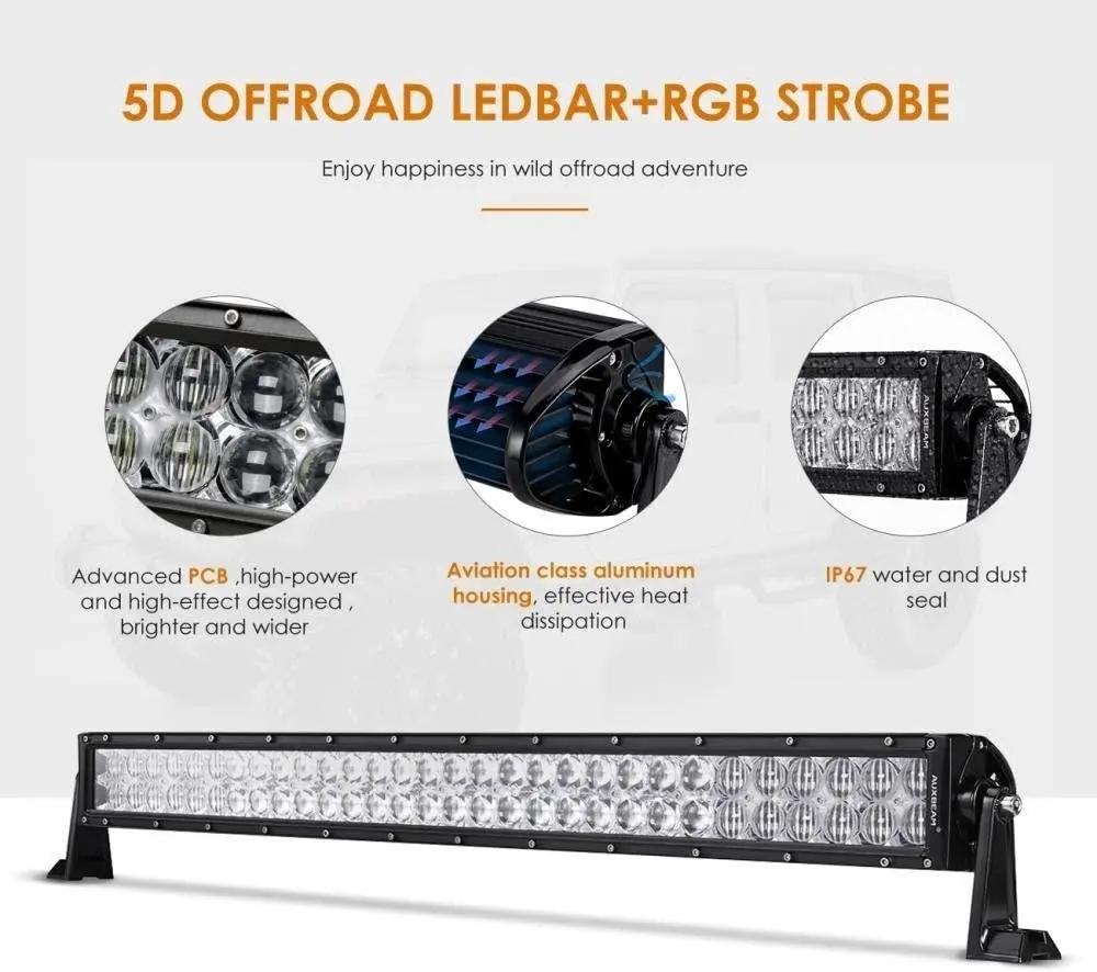 Auxbeam 32 Inch V - Series Curved RGBW Color Changing Off Road Led Light Bar - SLBSTORE
